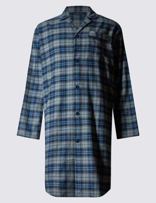 Pure Cotton Wincey Core Checked Nightshirt